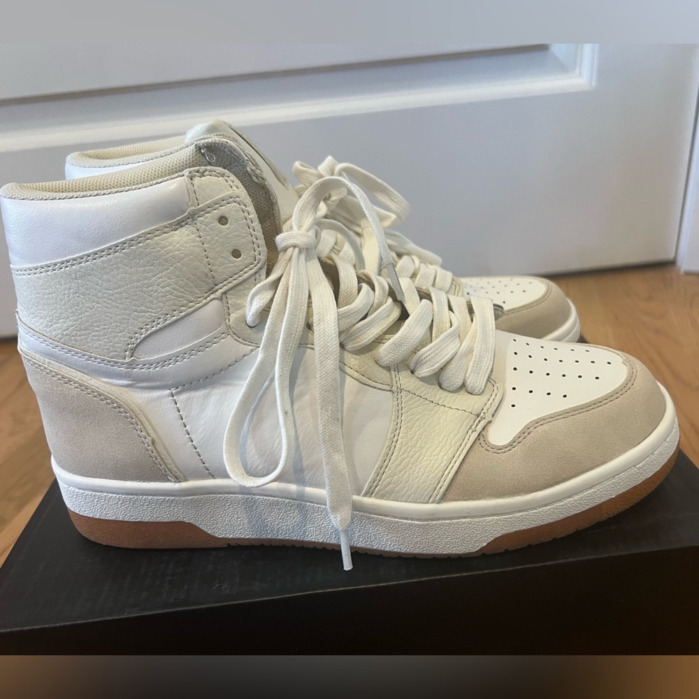 ShuShop Rebecca Hi Top Tennis Shoes Bone Sz 9